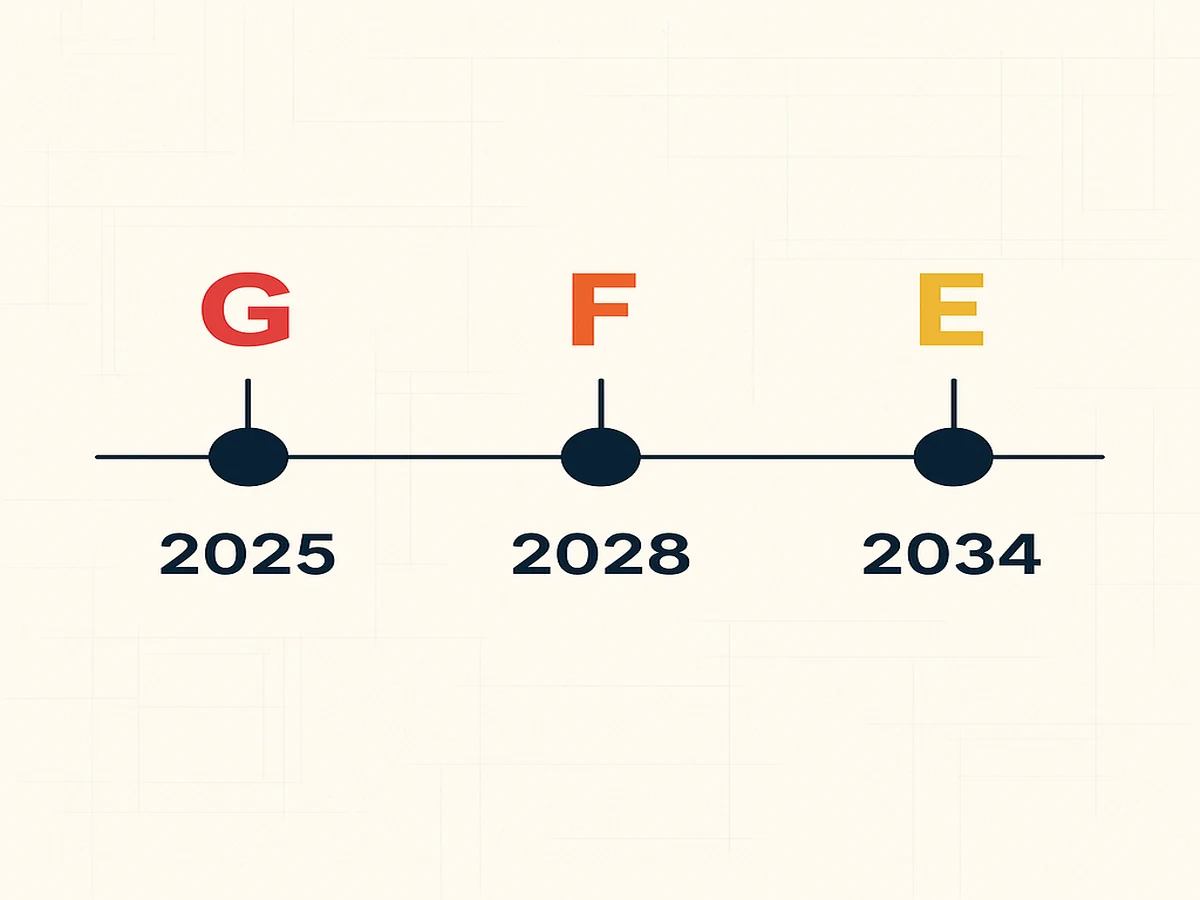 Calendrier interdictions DPE G 2025 F 2028 E 2034 loi Climat Resilience